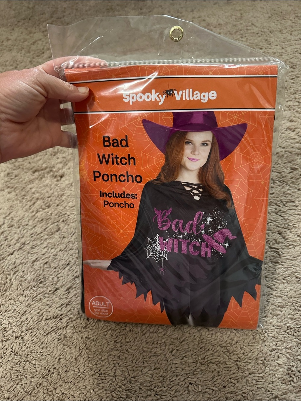 Spooky Village Bad Witch Poncho Adult One Size Halloween Costume